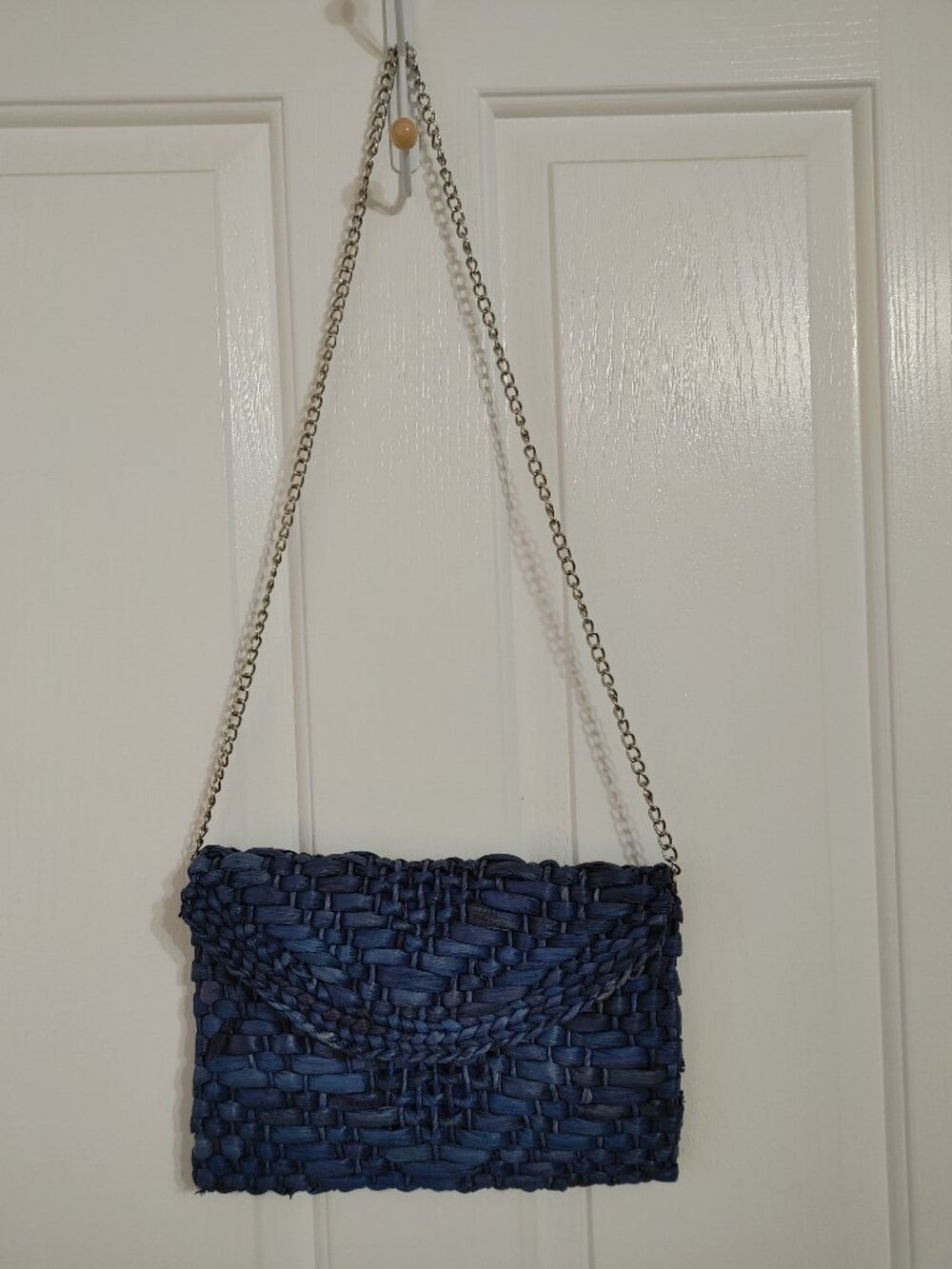 Navy woven bag